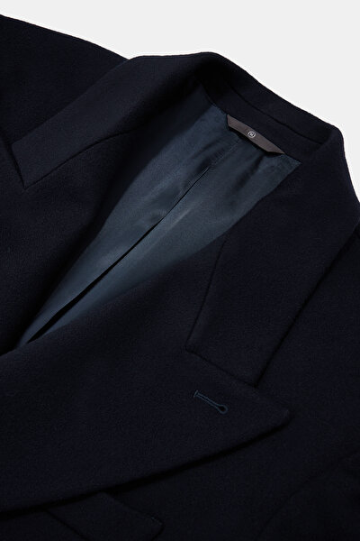 NAVY BLUE WOOL TOPCOAT 8