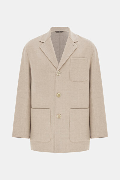 CAMEL WOOL ELASTANE COAT 4