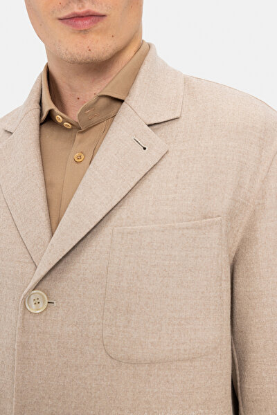 CAMEL WOOL ELASTANE COAT 3