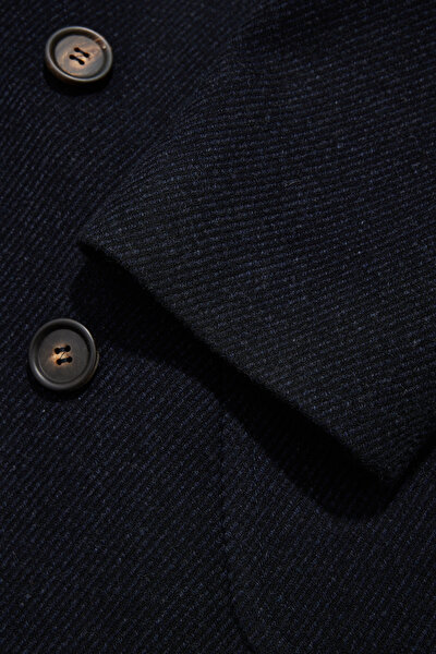 NAVY BLUE WOOL/CASHMERE REEFER JACKET 5