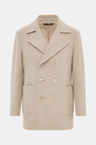 BEIGE WOOL/CASHMERE REEFER JACKET 5