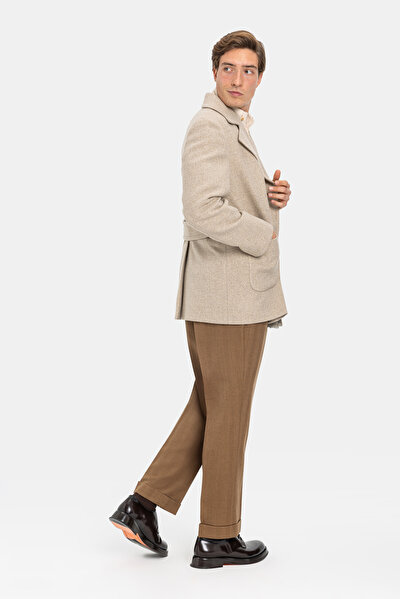 BEIGE WOOL/CASHMERE REEFER JACKET 4