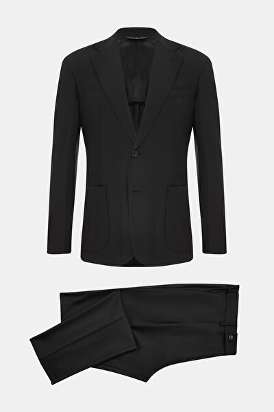 BLACK WOOL ELASTANE SUIT 8