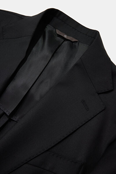 BLACK WOOL ELASTANE SUIT 10