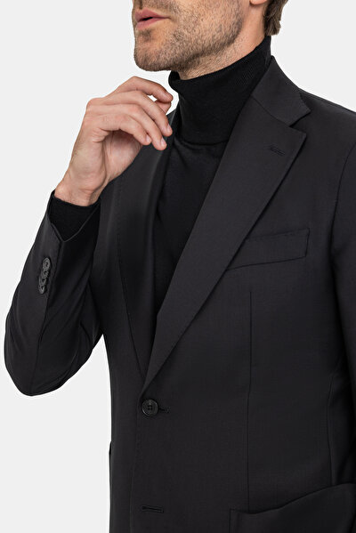 BLACK WOOL ELASTANE SUIT 3