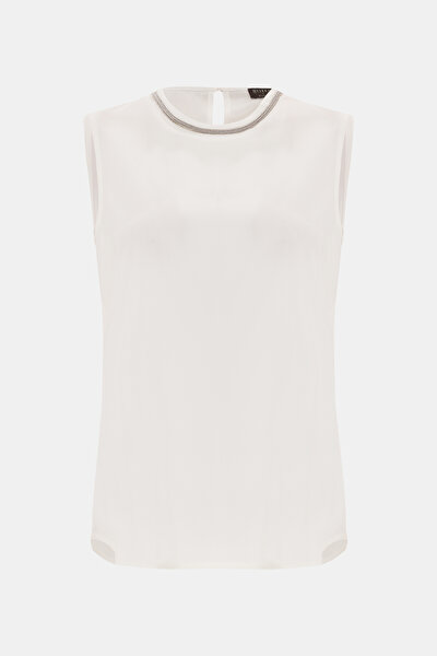 ECRU BASIC / ROUND NECKLINE SLEEVELESS BLOUSE 5