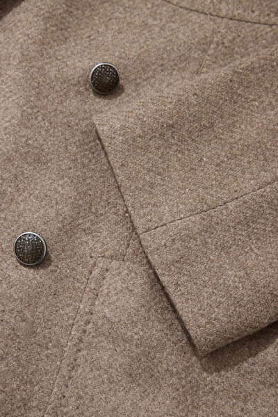 BEIGE SURPLICE NECKLINE (CROSS-OVER NECKLINE) JACKET 4