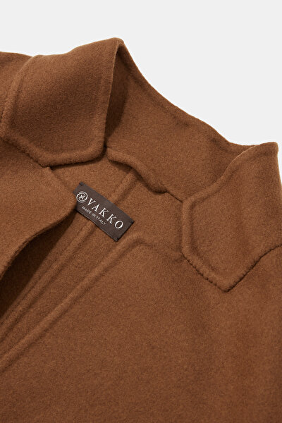 BROWN WOOL/POLYAMIDE REEFER JACKET 8