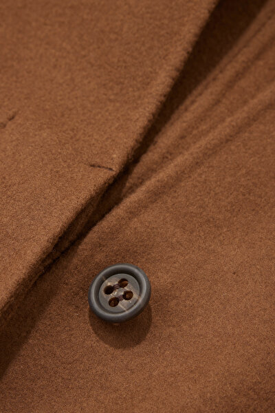 BROWN WOOL/POLYAMIDE REEFER JACKET 9