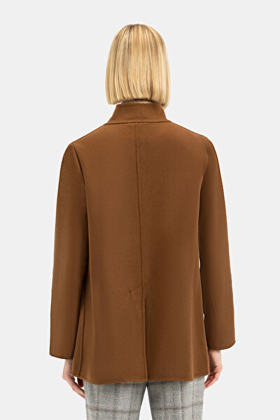 BROWN WOOL/POLYAMIDE REEFER JACKET 4