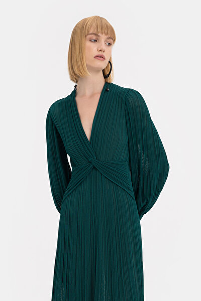 EMERALD GREEN LONG SLEEVE DRESS 3