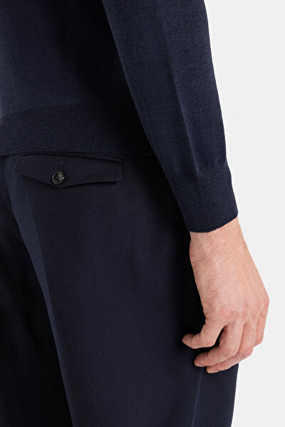 LACİVERT DÜZ FLANEL PANTOLON 5