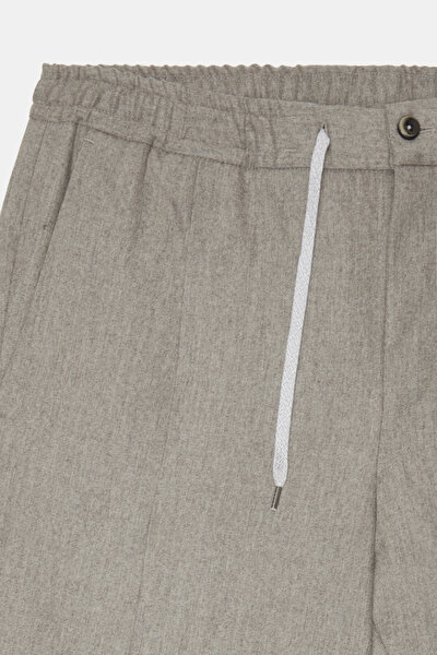 BEJ DÜZ FLANEL PANTOLON 8