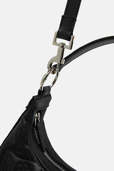 BLACK MONOGRAM LEATHER BAG 5