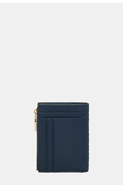 NAVY BLUE MONOGRAM LEATHER WALLET 3
