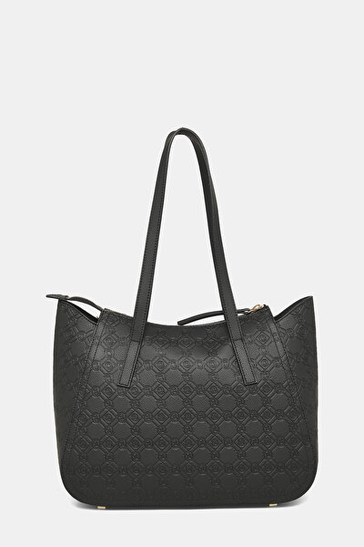 BLACK MONOGRAM LEATHER BAG 3
