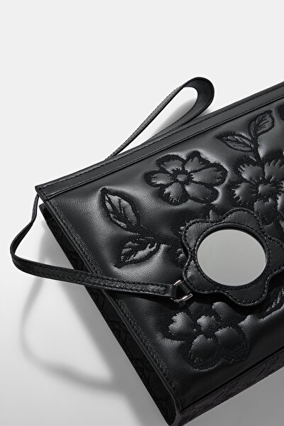 BLACK MONOGRAM LEATHER BAG 5