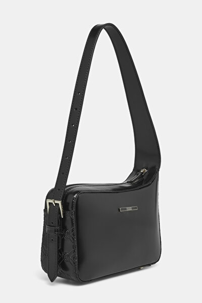 BLACK MONOGRAM LEATHER BAG 3