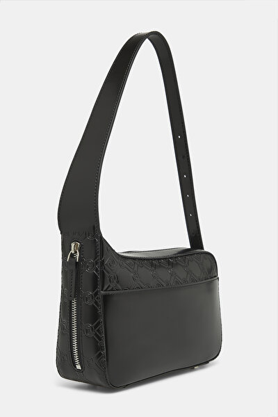 BLACK MONOGRAM LEATHER BAG 4