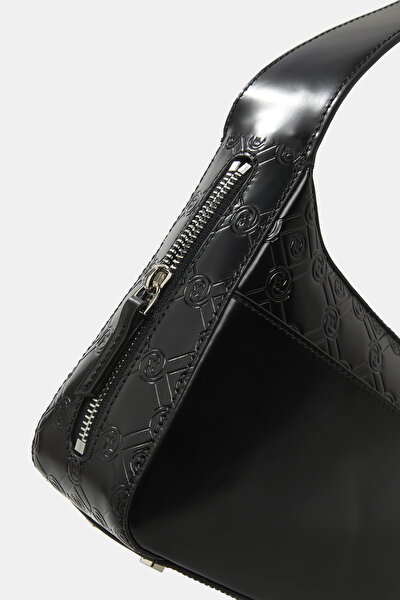 BLACK MONOGRAM LEATHER BAG 5