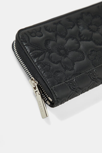 BLACK MONOGRAM LEATHER WALLET 4