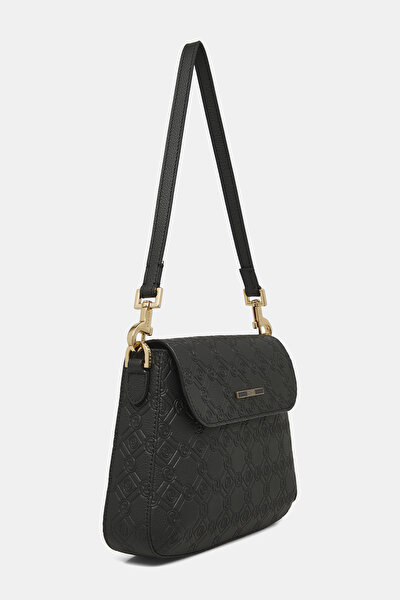 BLACK MONOGRAM LEATHER BAG 3