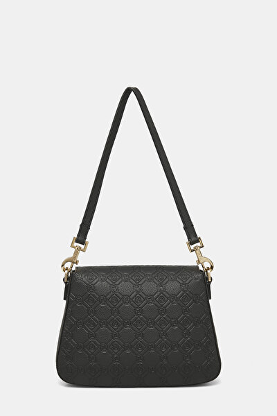 BLACK MONOGRAM LEATHER BAG 4