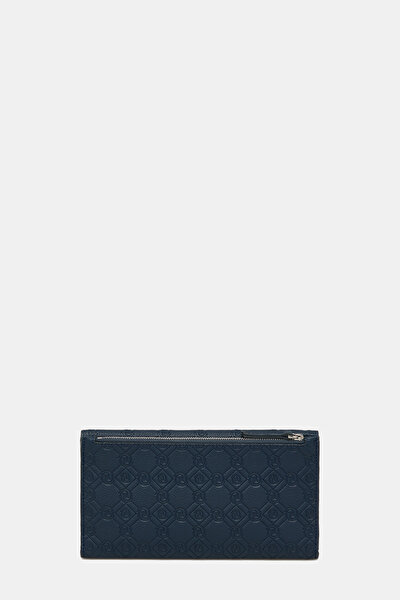 NAVY BLUE MONOGRAM LEATHER WALLET 3