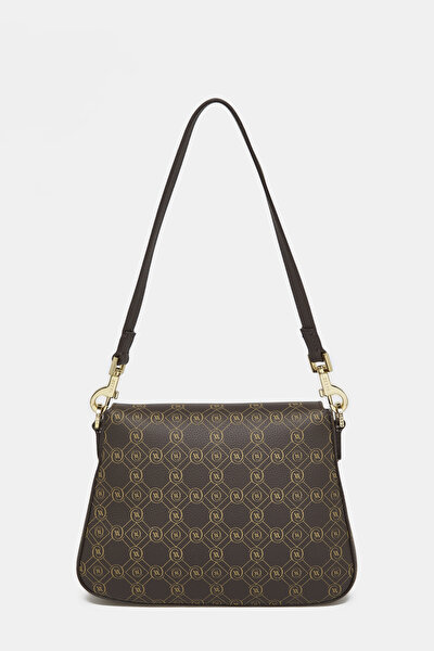 BEIGE MONOGRAM LEATHER BAG 4