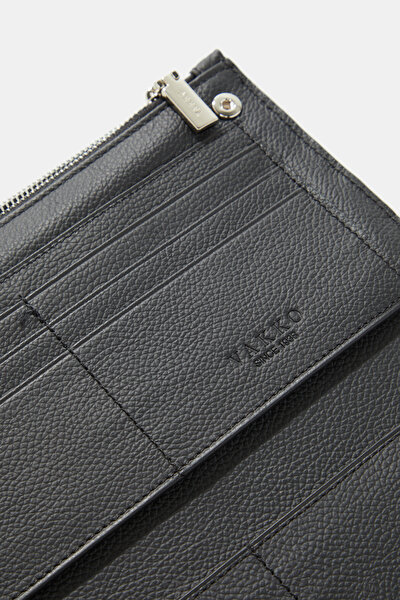 BLACK MONOGRAM LEATHER WALLET 5
