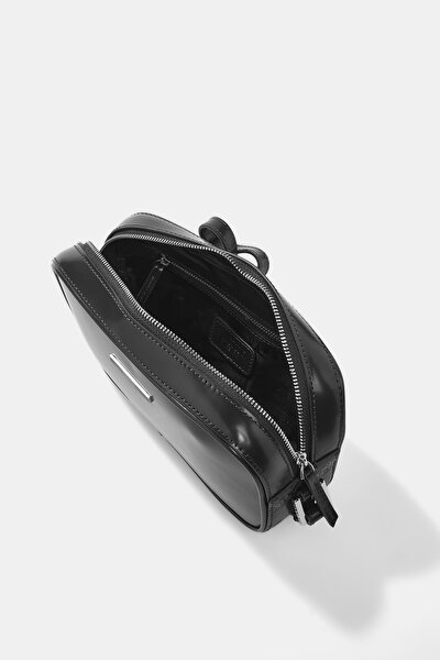 BLACK MONOGRAM LEATHER BAG 5