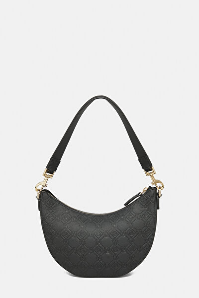 BLACK MONOGRAM LEATHER BAG 4
