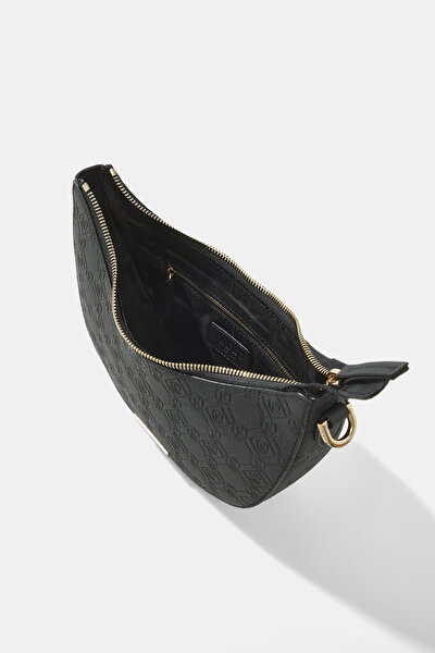 BLACK MONOGRAM LEATHER BAG 8