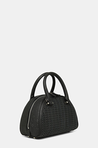 BLACK MONOGRAM LEATHER BAG 3