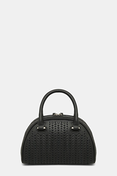 BLACK MONOGRAM LEATHER BAG 4