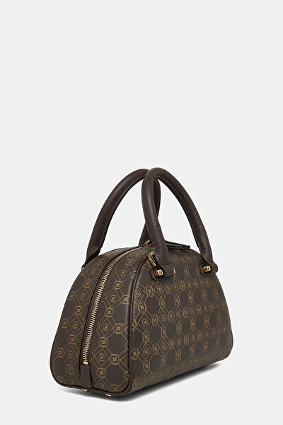 BEIGE MONOGRAM LEATHER BAG 3