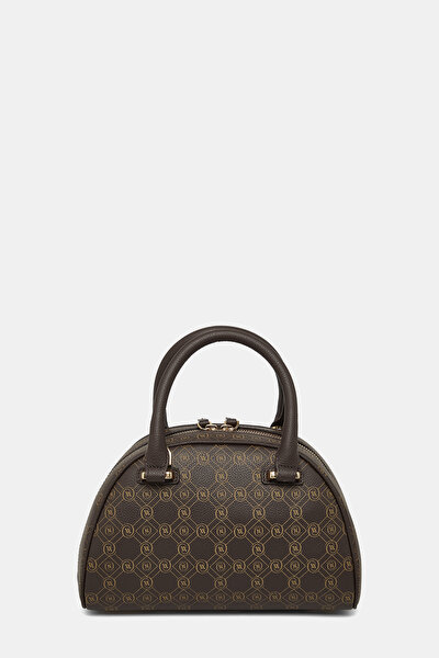 BEIGE MONOGRAM LEATHER BAG 4