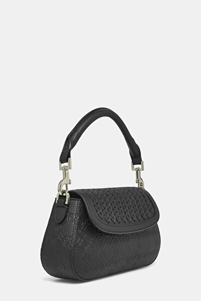 BLACK MONOGRAM LEATHER BAG 3