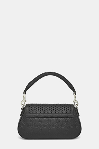 BLACK MONOGRAM LEATHER BAG 4