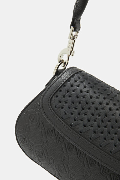 BLACK MONOGRAM LEATHER BAG 5