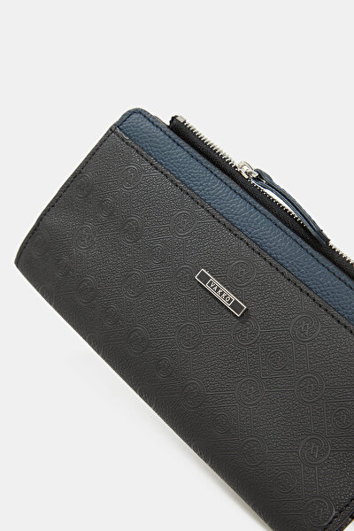 NAVY BLUE MONOGRAM WALLET 4