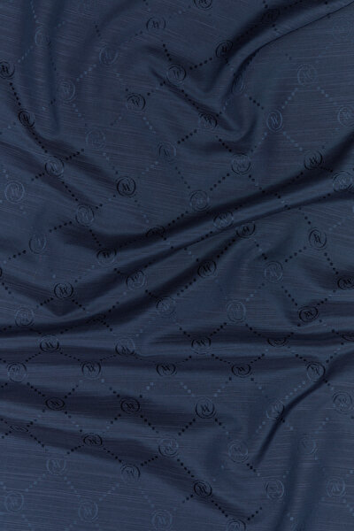 NAVY BLUE COTTON/SILK SCARF 3