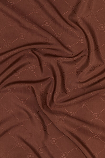 RED BROWN COTTON/SILK SCARF 3