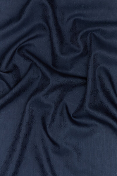 NAVY BLUE COTTON/SILK SCARF 3