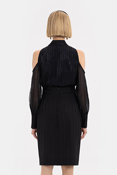 BLACK WOOL ABOVE THE KNEE SKIRT 3