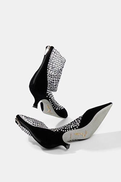 BLACK SATIN SHOES 4
