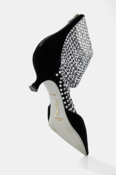 BLACK SATIN SHOES 5