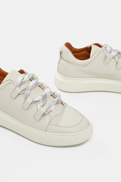 ECRU LEATHER SNEAKER 4