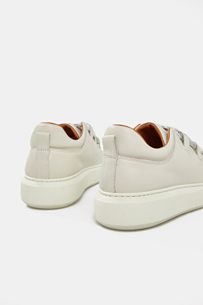 ECRU LEATHER SNEAKER 5