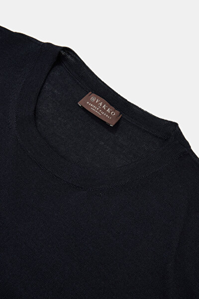 NAVY BLUE BASIC / ROUND NECKLINE TRICOT 3